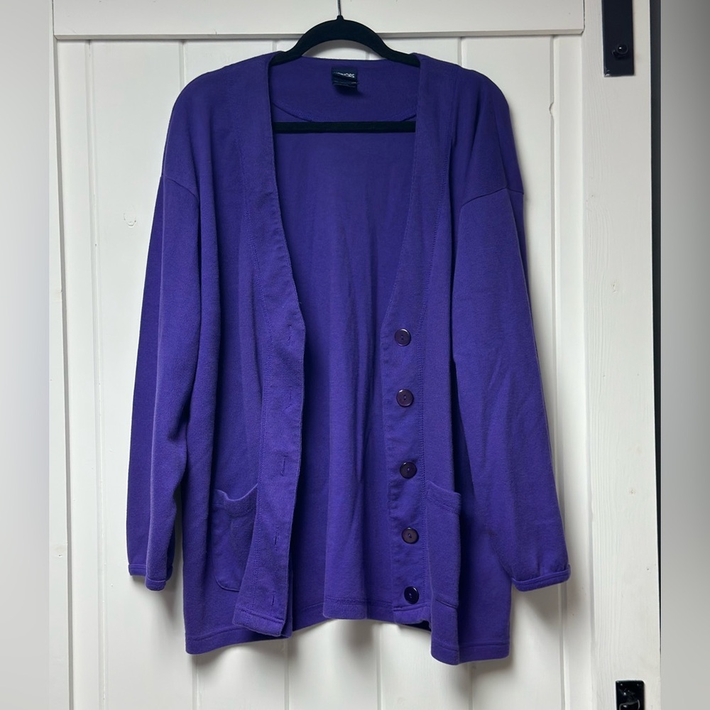 Purple cardigan